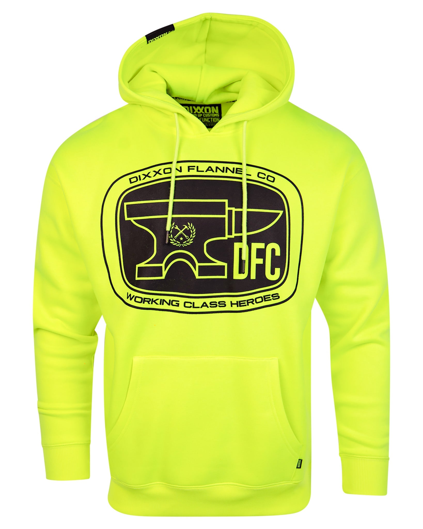 Black Checkpoint Pullover Hoodie - Safety Yellow - Dixxon Flannel Co.