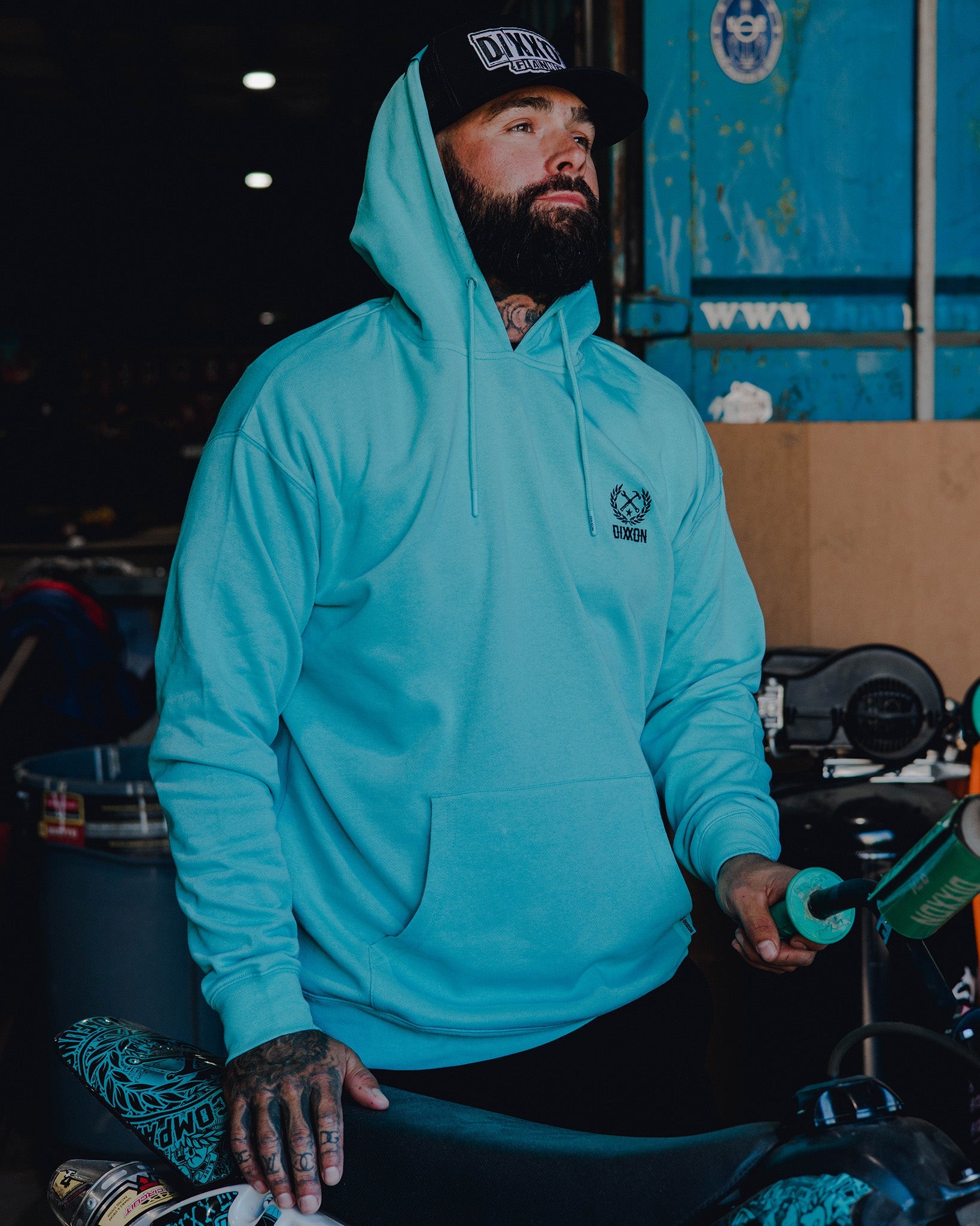 Black Crest Lightweight Pullover Hoodie - Tiffany - Dixxon Flannel Co.