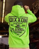 Black DFC Shield Zip Up Hoodie - Safety Green - Dixxon Flannel Co.