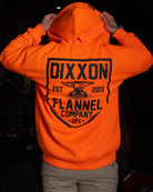 Black DFC Shield Zip Up Hoodie - Safety Orange - Dixxon Flannel Co.