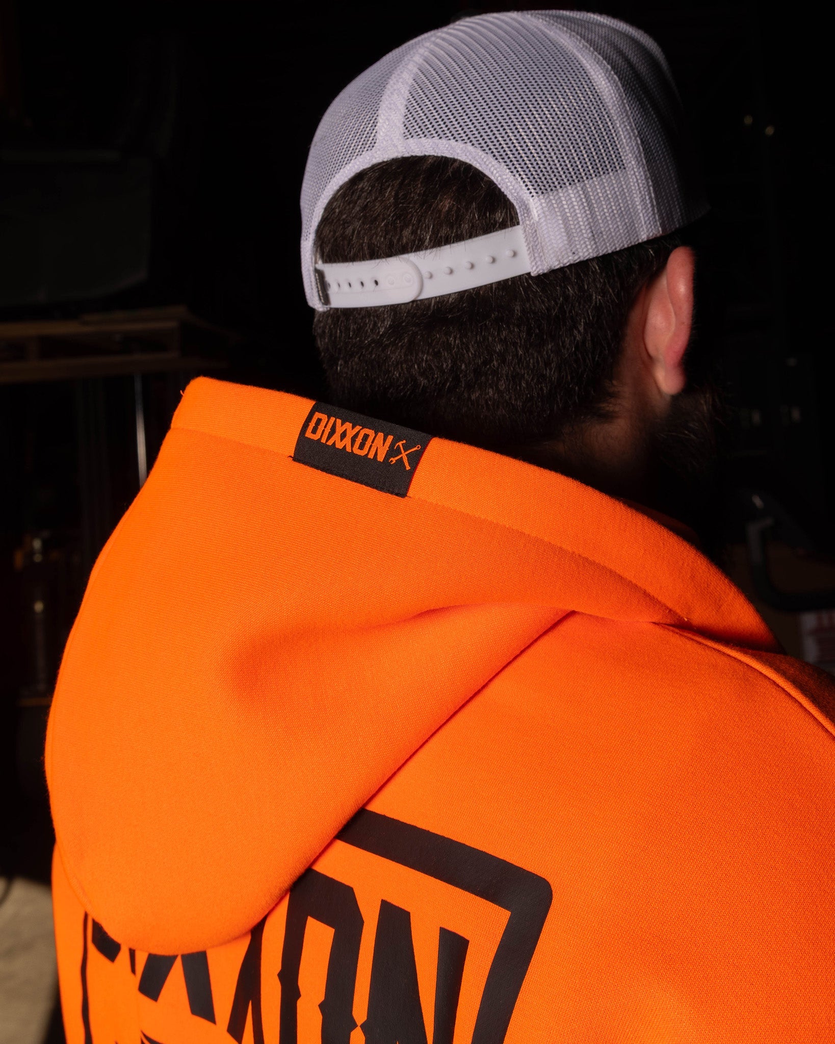Black DFC Shield Zip Up Hoodie - Safety Orange - Dixxon Flannel Co.