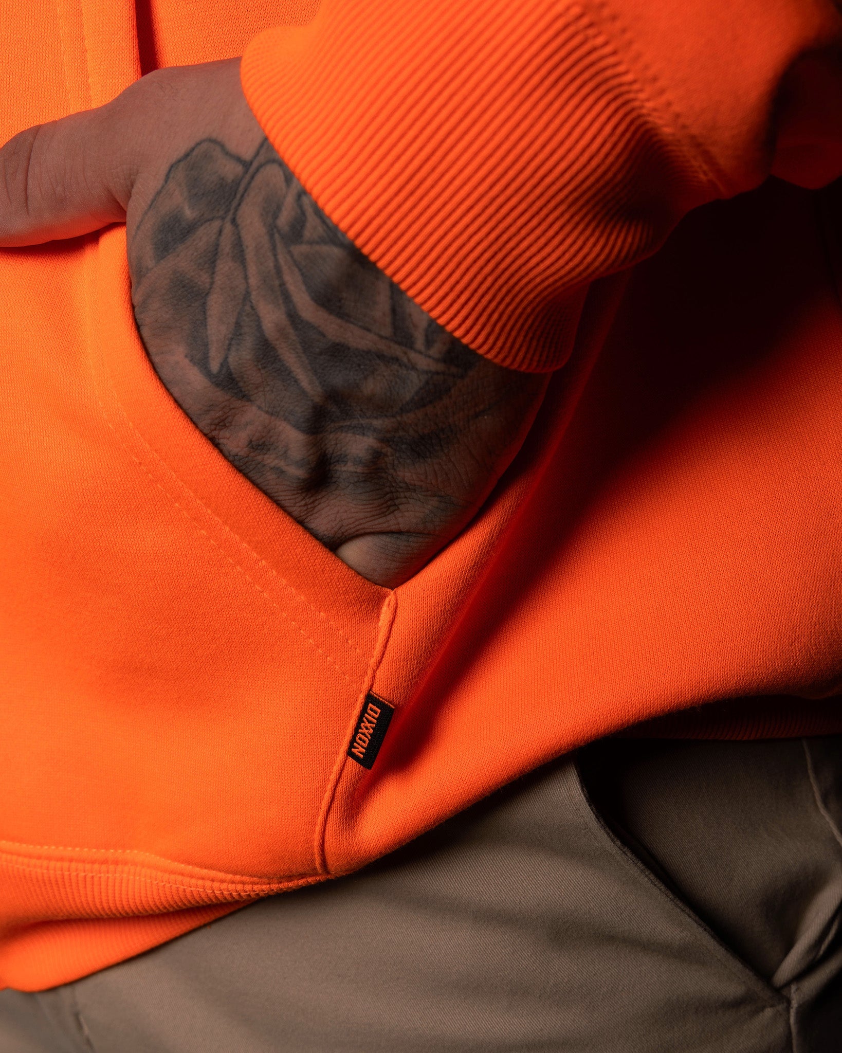 Black DFC Shield Zip Up Hoodie - Safety Orange - Dixxon Flannel Co.