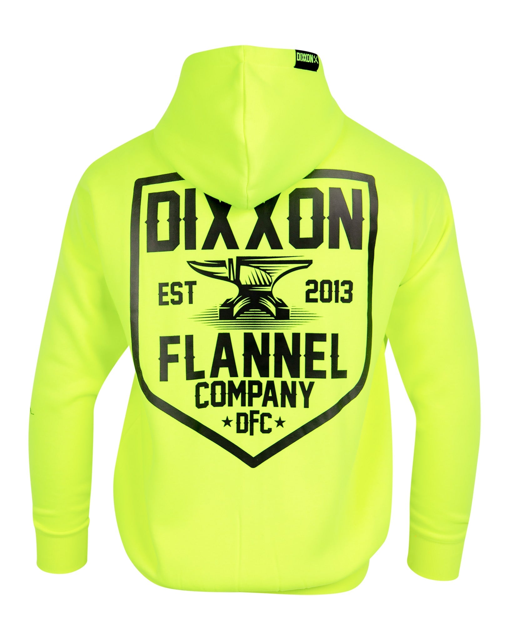 Black DFC Shield Zip Up Hoodie - Safety Yellow - Dixxon Flannel Co.