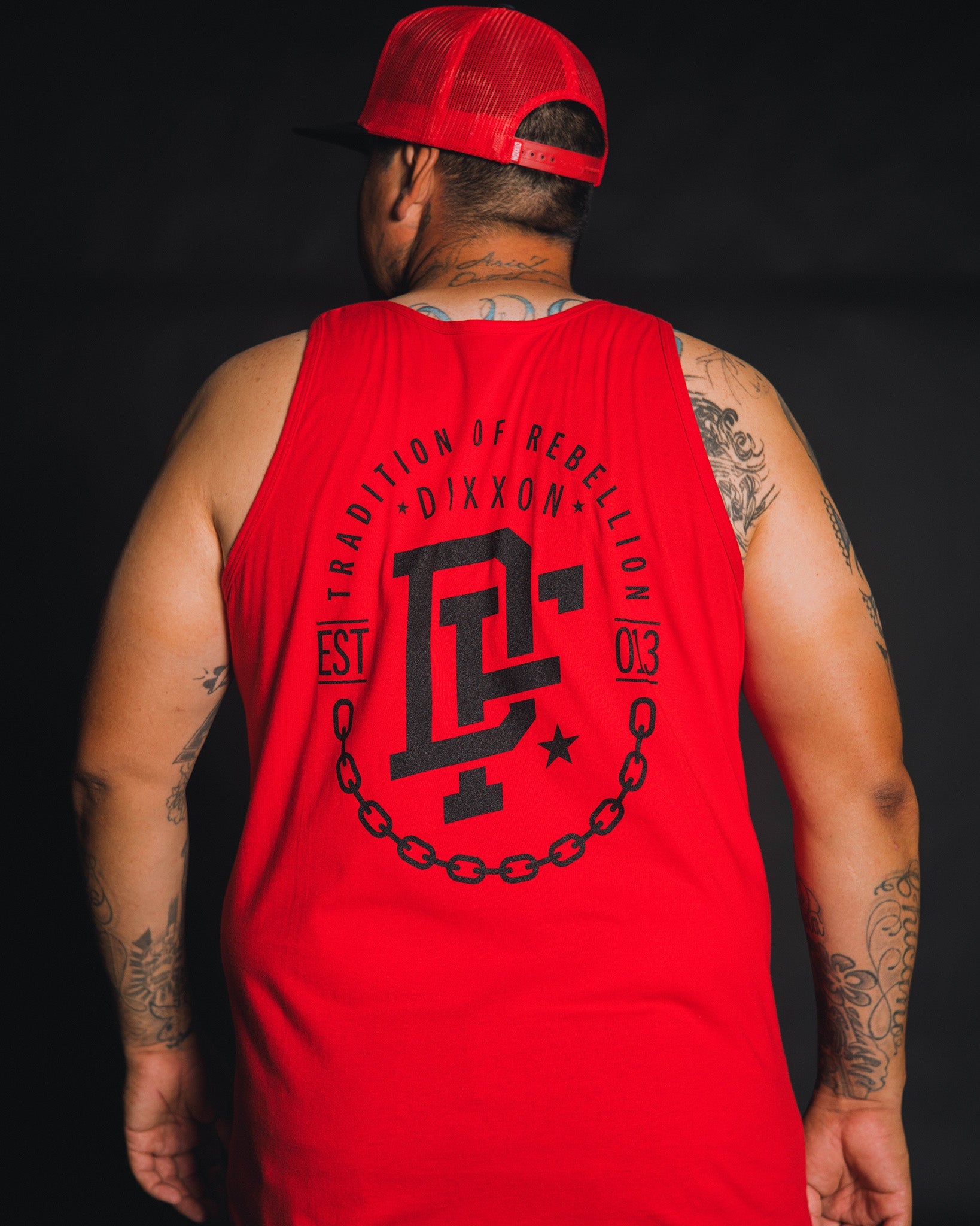トップス theredthread message tank red THEREDTHREAD / ザレッドスレッド】S customize chain tank