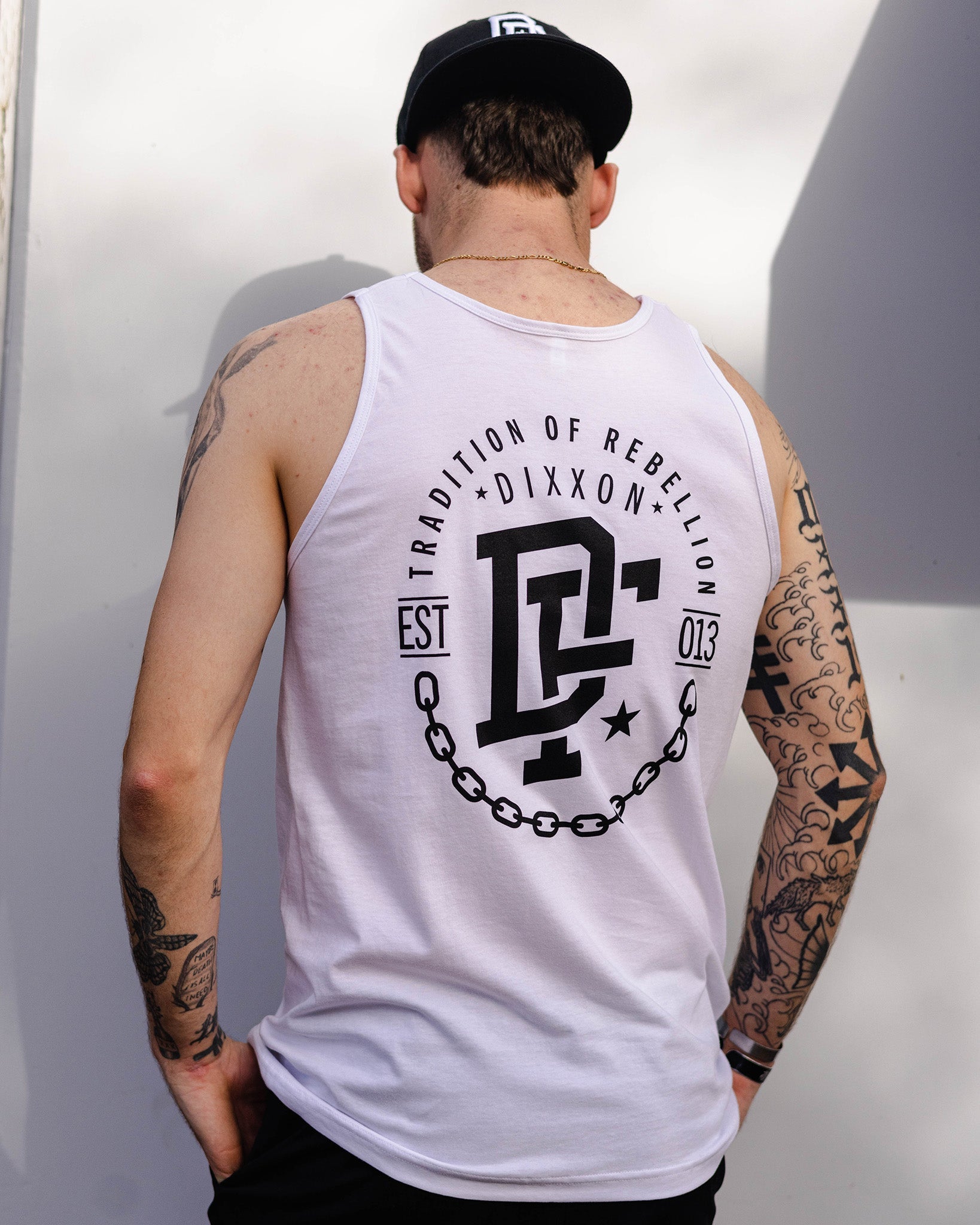 Black Disobedience Tank - White - Dixxon Flannel Co.