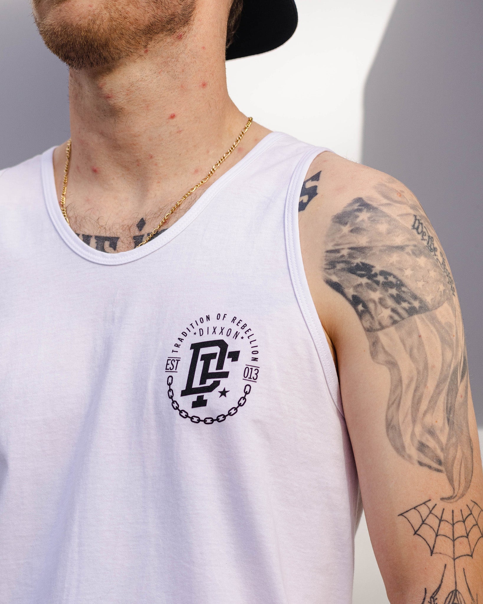 Black Disobedience Tank - White - Dixxon Flannel Co.