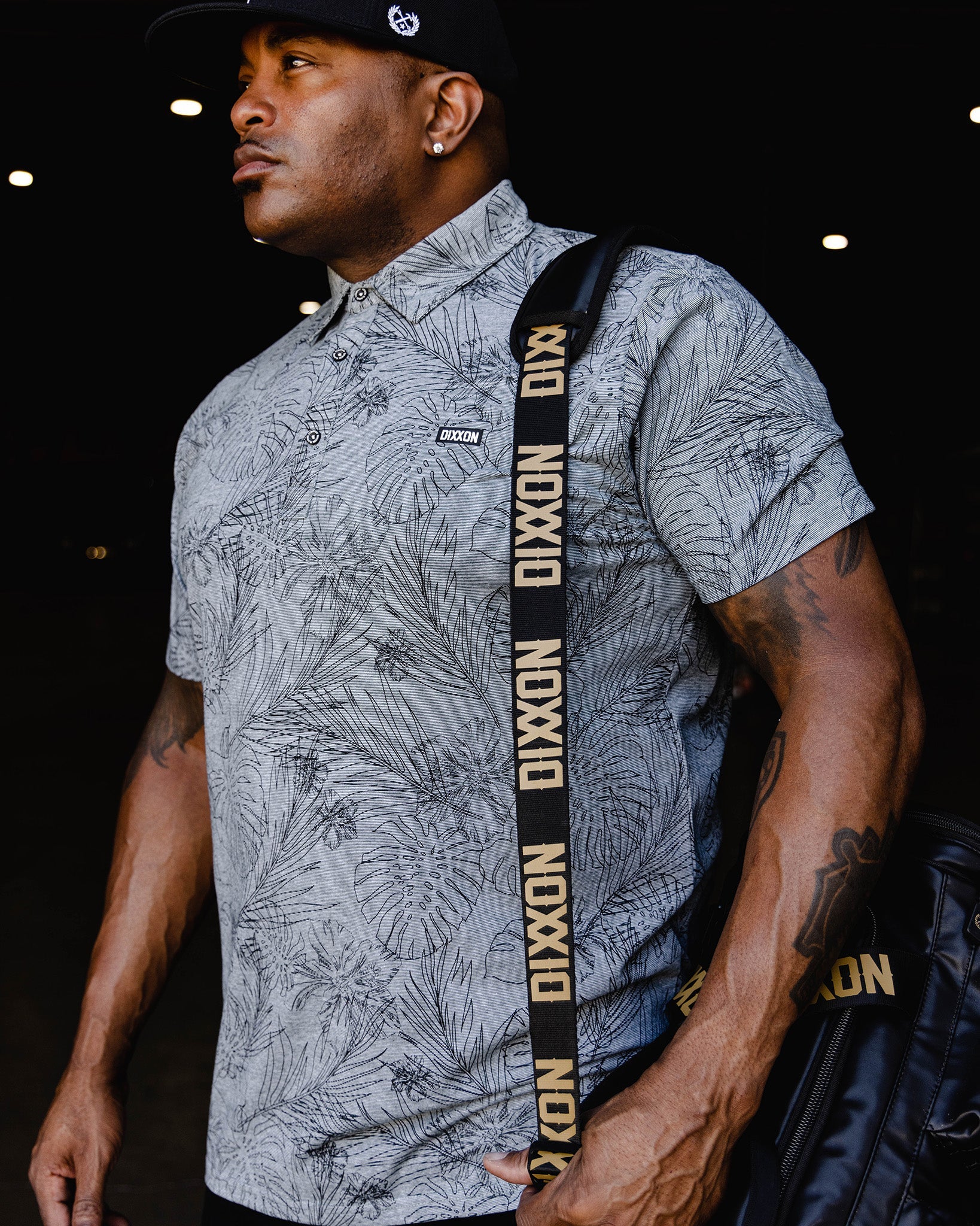 Black Floral Polo - Dixxon: Shop Heathered Gray Now