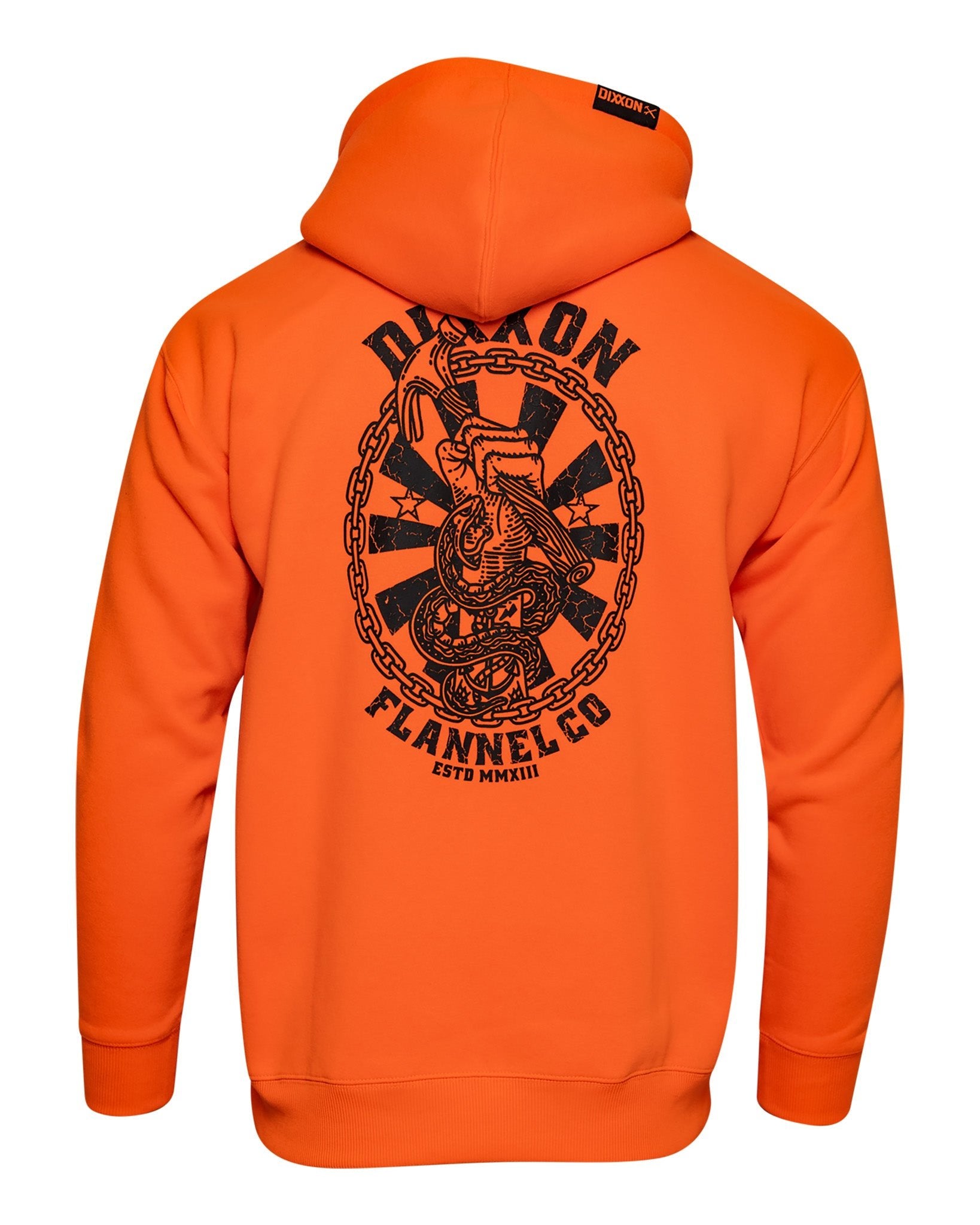 Black Hammersnake Pullover Hoodie - Safety Orange | Dixxon Flannel Co. Black Hammersnake Pullover Hoodie - Safety Orange | Dixxon Flannel Co.