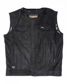Black Hills Perforated Leather Vest - Black - Dixxon Flannel Co.