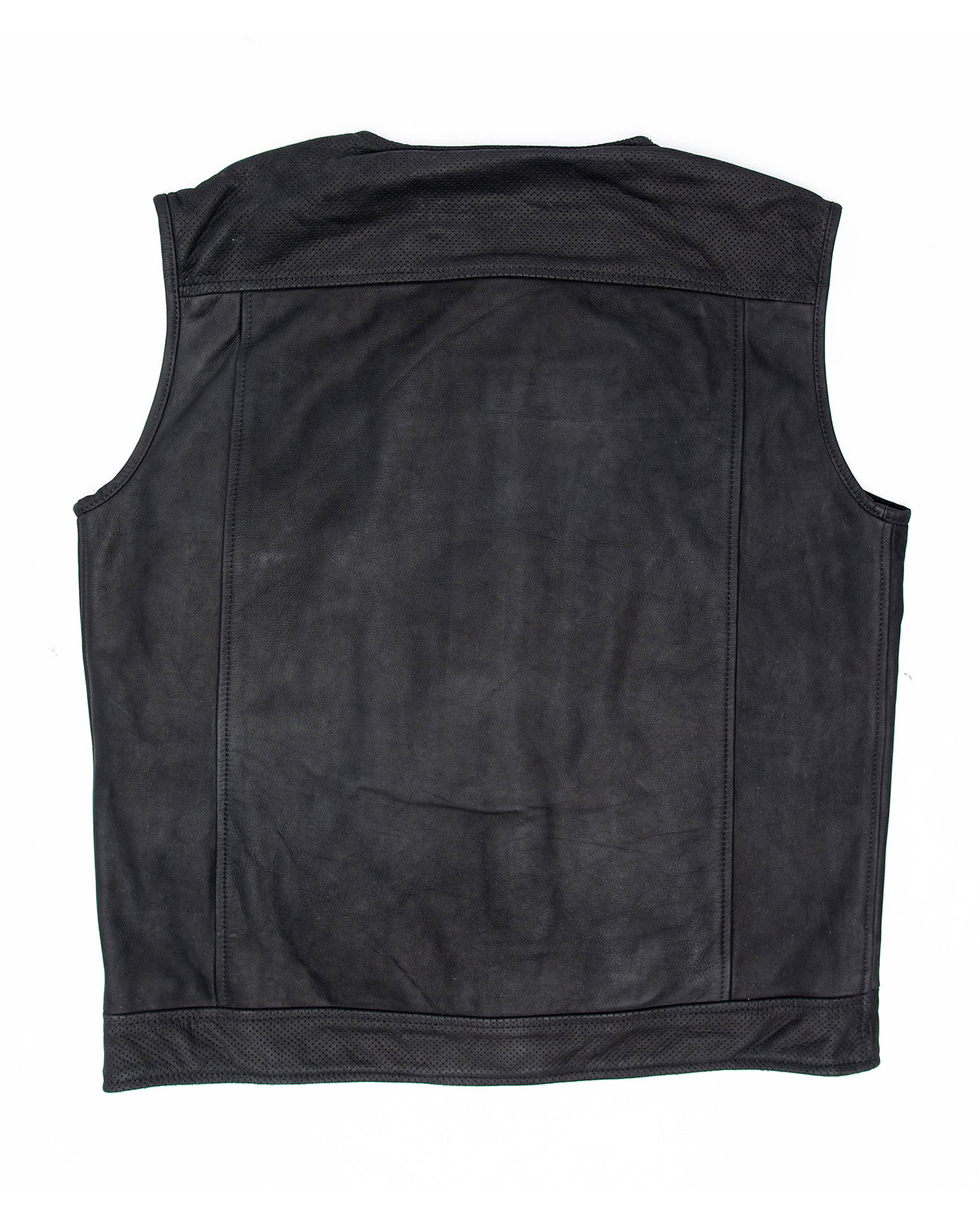 Black Hills Perforated Leather Vest - Black - Dixxon Flannel Co.