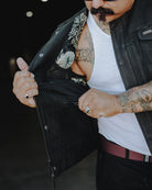 Black Hills Perforated Leather Vest - Black - Dixxon Flannel Co.