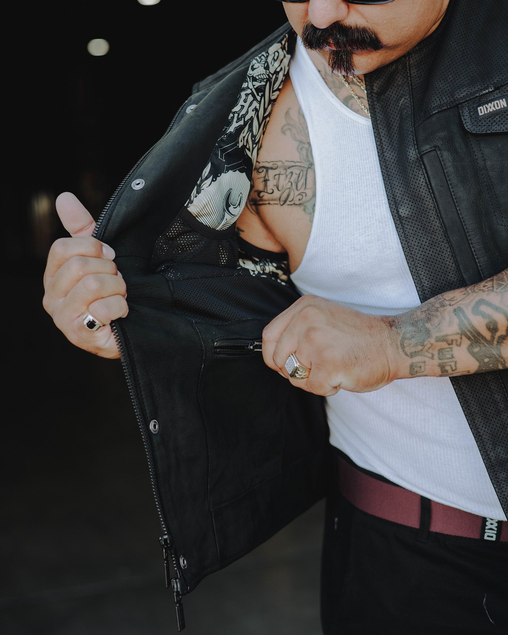Black Hills Perforated Leather Vest - Black - Dixxon Flannel Co.