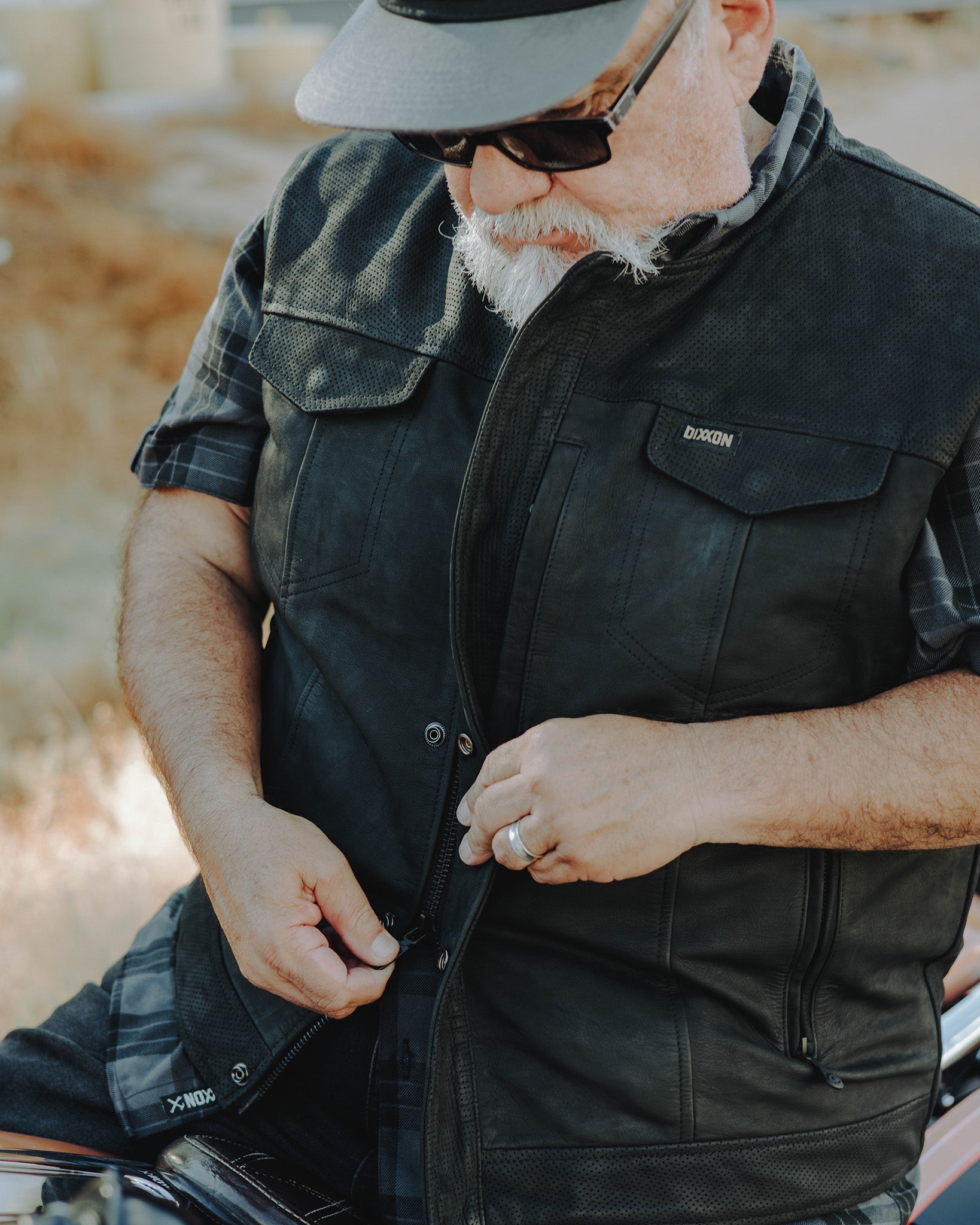 Black Hills Perforated Leather Vest - Black - Dixxon Flannel Co.