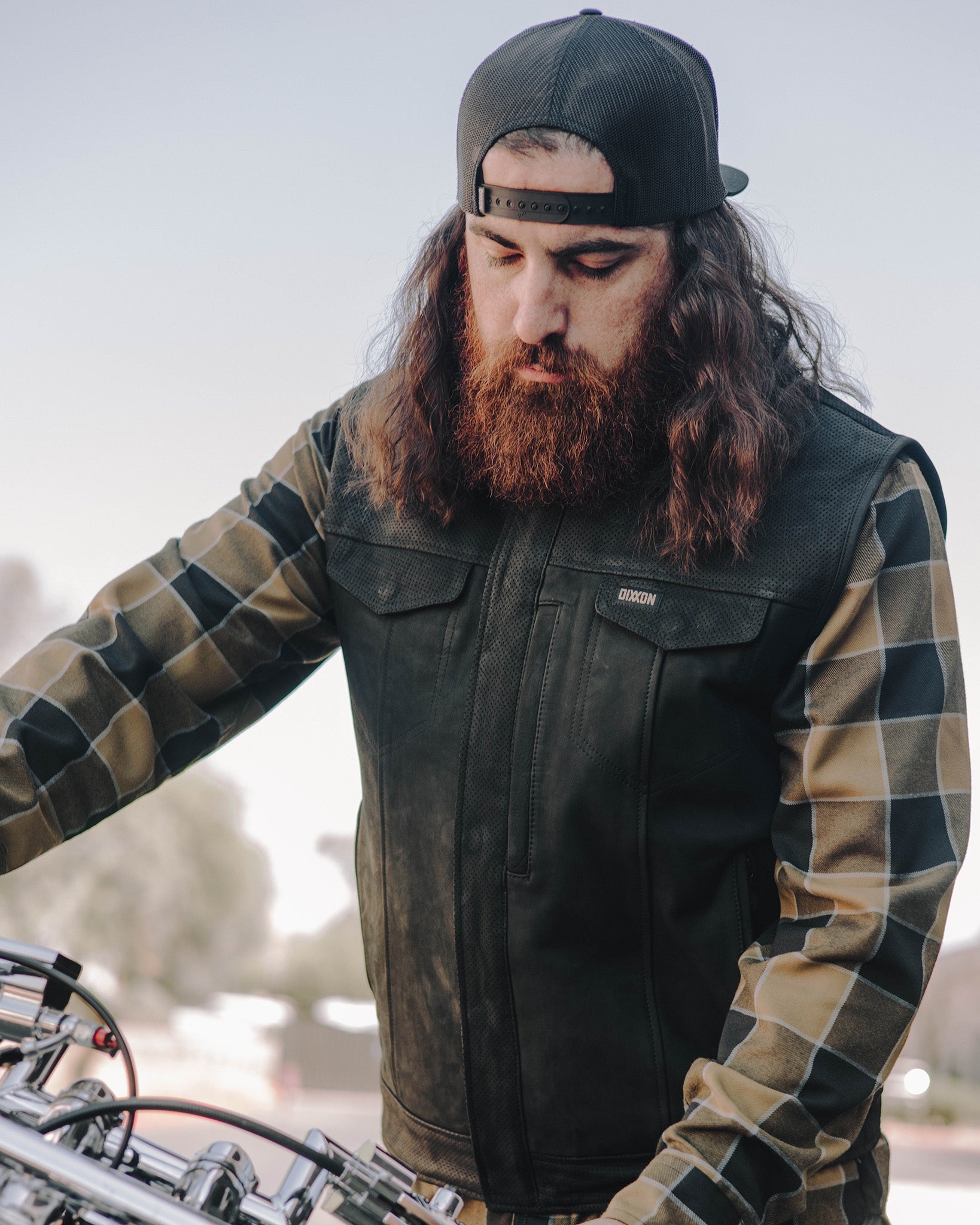 Black Hills Perforated Leather Vest - Black - Dixxon Flannel Co.