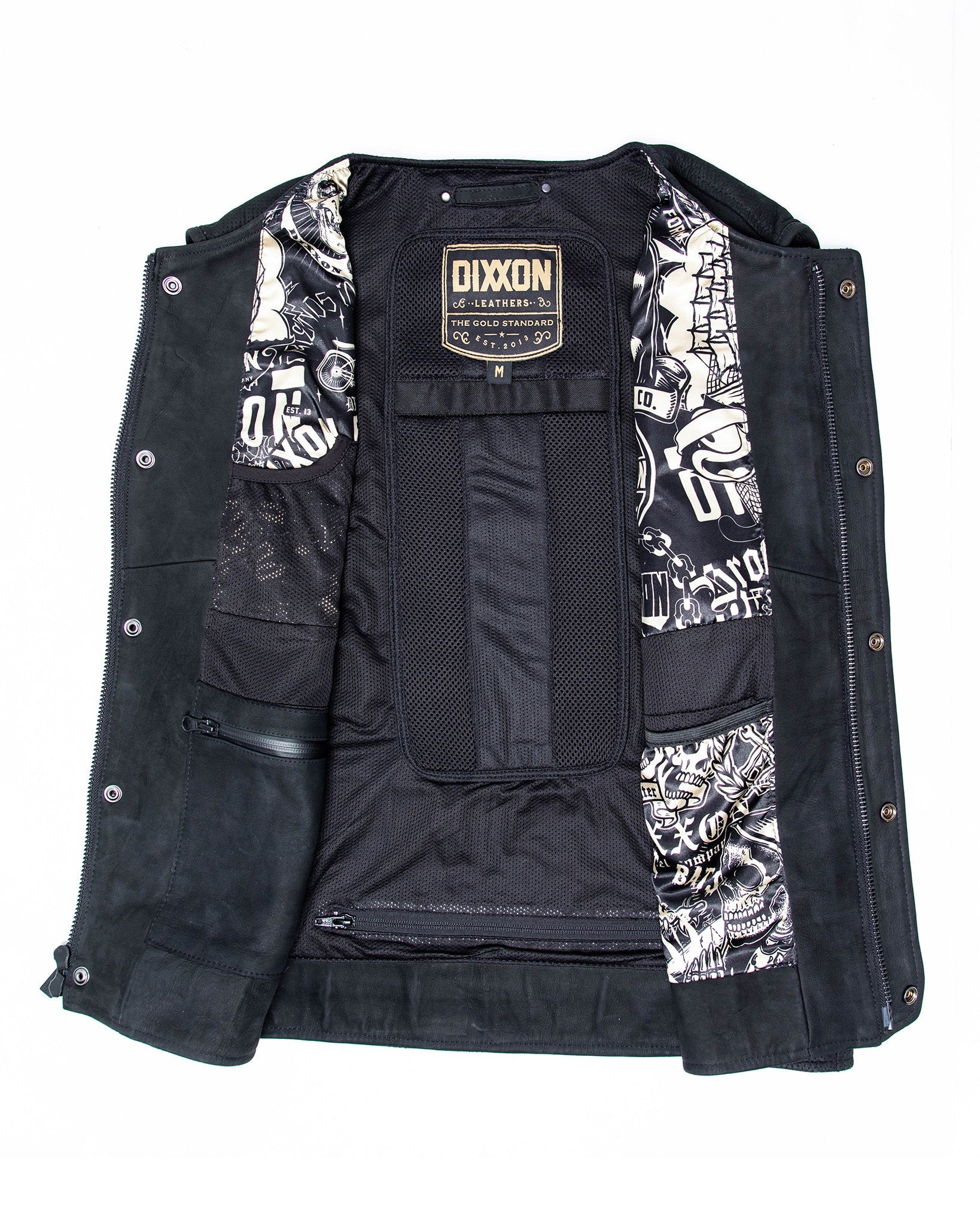 Black Hills Perforated Leather Vest - Black - Dixxon Flannel Co.