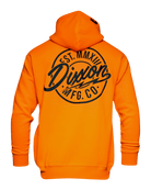 Black MFG Badge Zip Up Hoodie - Safety Orange - Dixxon Flannel Co.