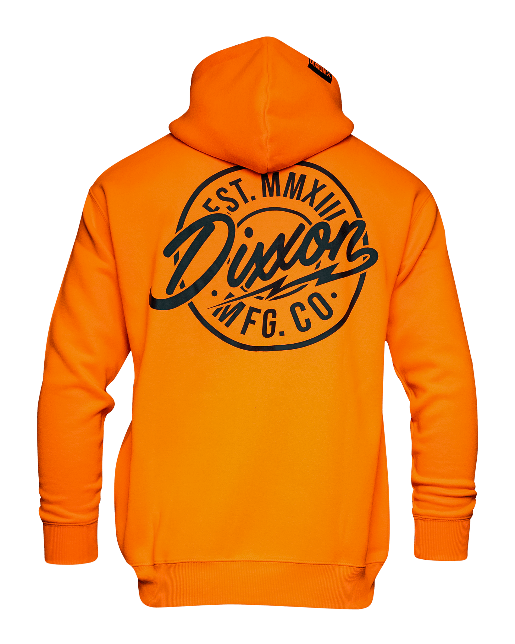 Black MFG Badge Zip Up Hoodie - Safety Orange - Dixxon Flannel Co.