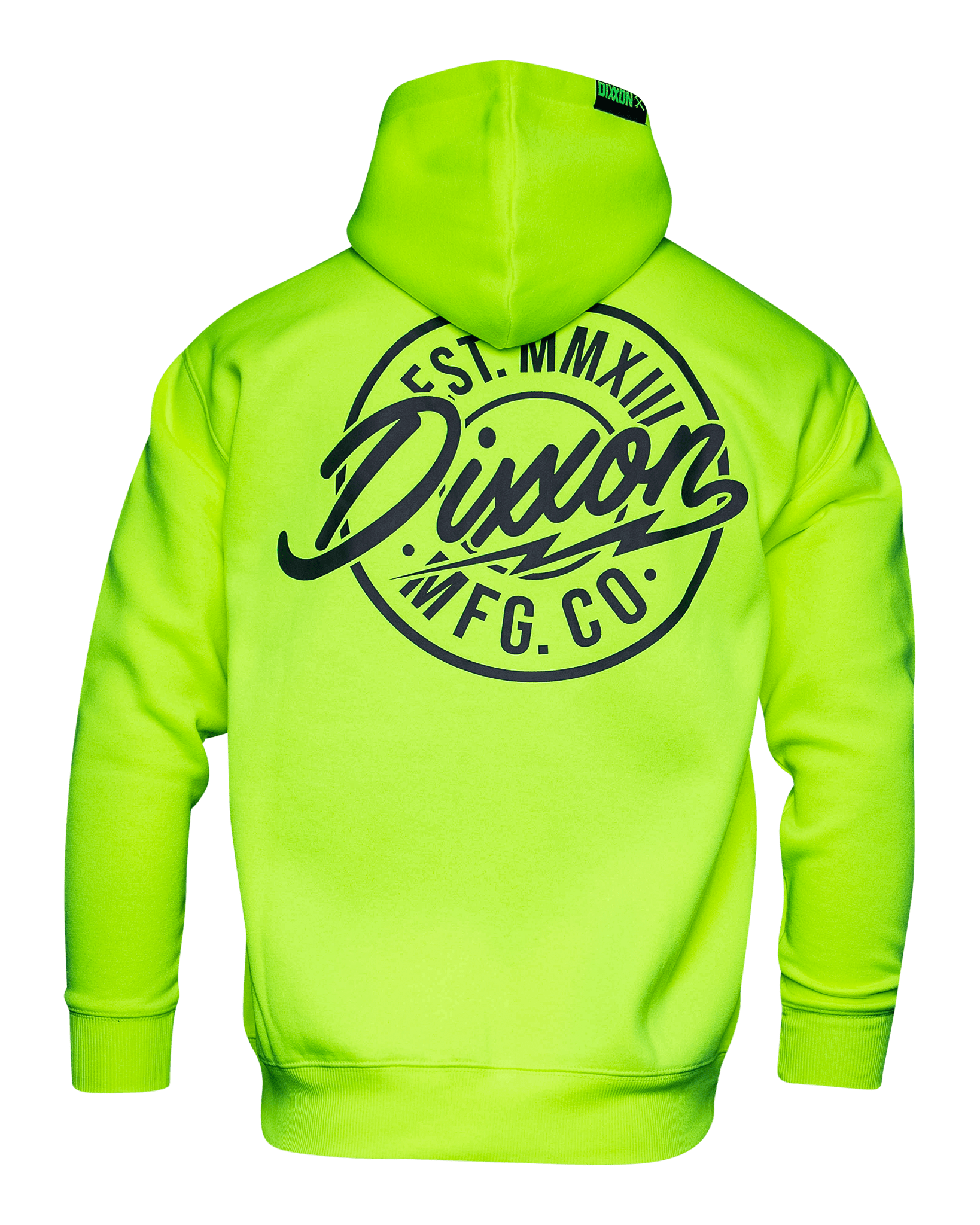 Black MFG Badge Zip Up Hoodie - Safety Yellow - Dixxon Flannel Co.