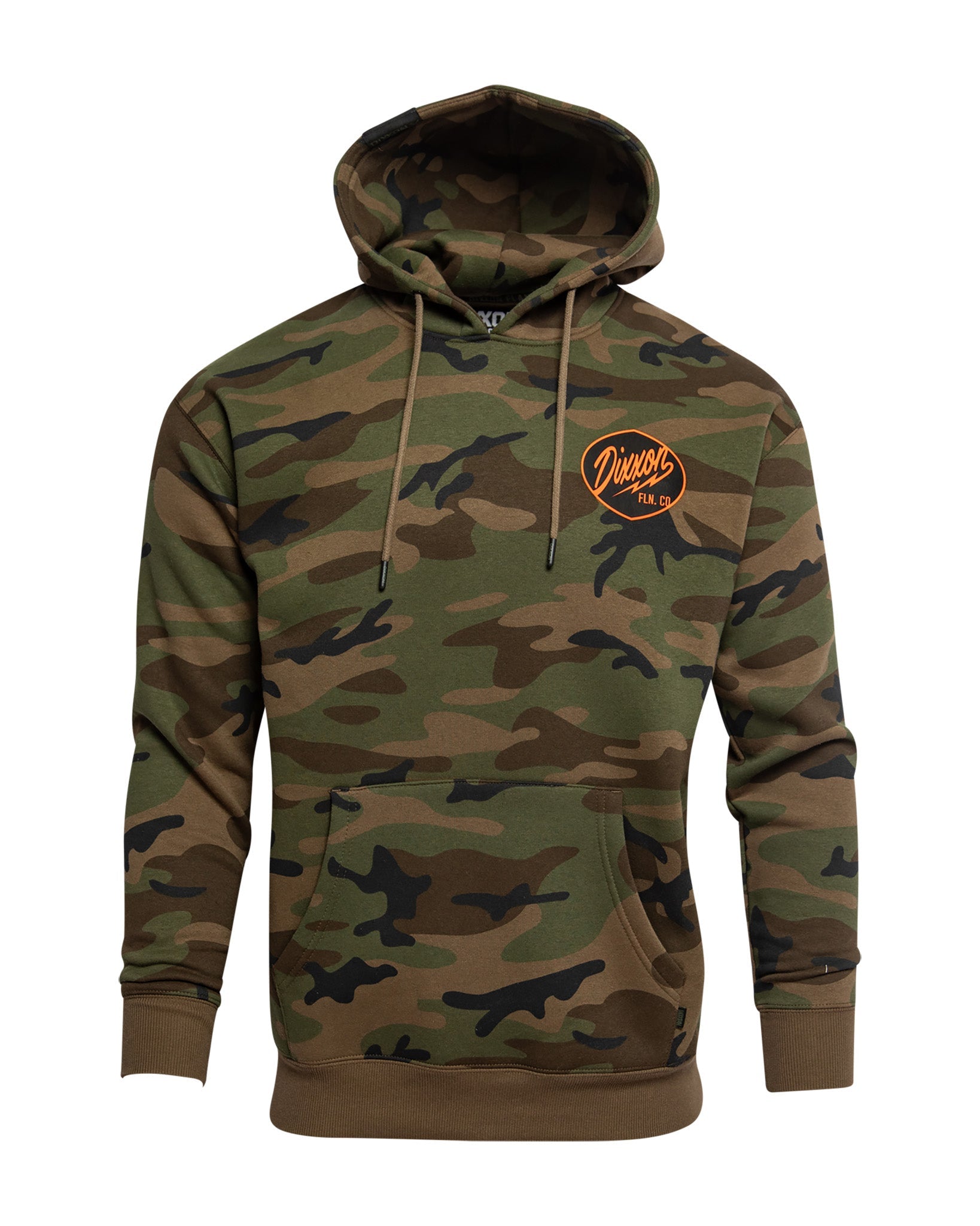 Dixxon's Black & Orange Esso Hoodie - Green Camo | Shop Now