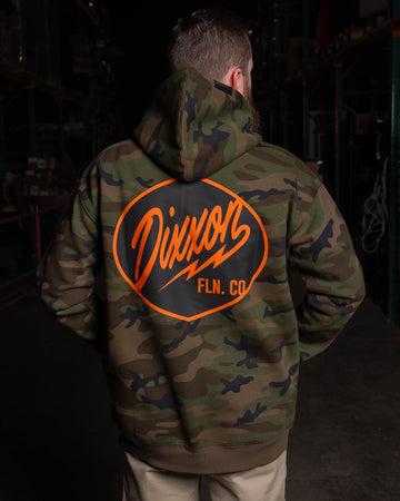 Dixxon's Black & Orange Esso Hoodie - Green Camo | Shop Now