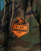 Black & Orange Working Class Logo Pullover Hoodie - Green Camo - Dixxon Flannel Co.