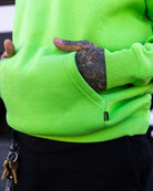 Black Party Crest Pullover Hoodie - Safety Green - Dixxon Flannel Co.