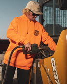 Black Party Crest Pullover Hoodie - Safety Orange - Dixxon Flannel Co.