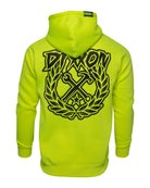 Black Party Crest Pullover Hoodie - Safety Yellow - Dixxon Flannel Co.
