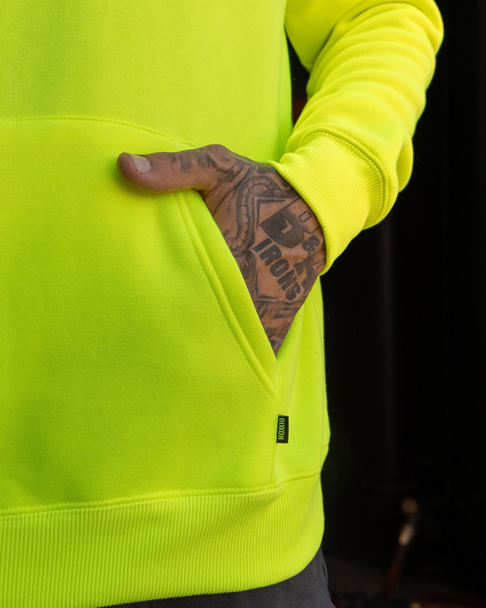 Black Party Crest  Pullover Hoodie - Safety Yellow - view 5