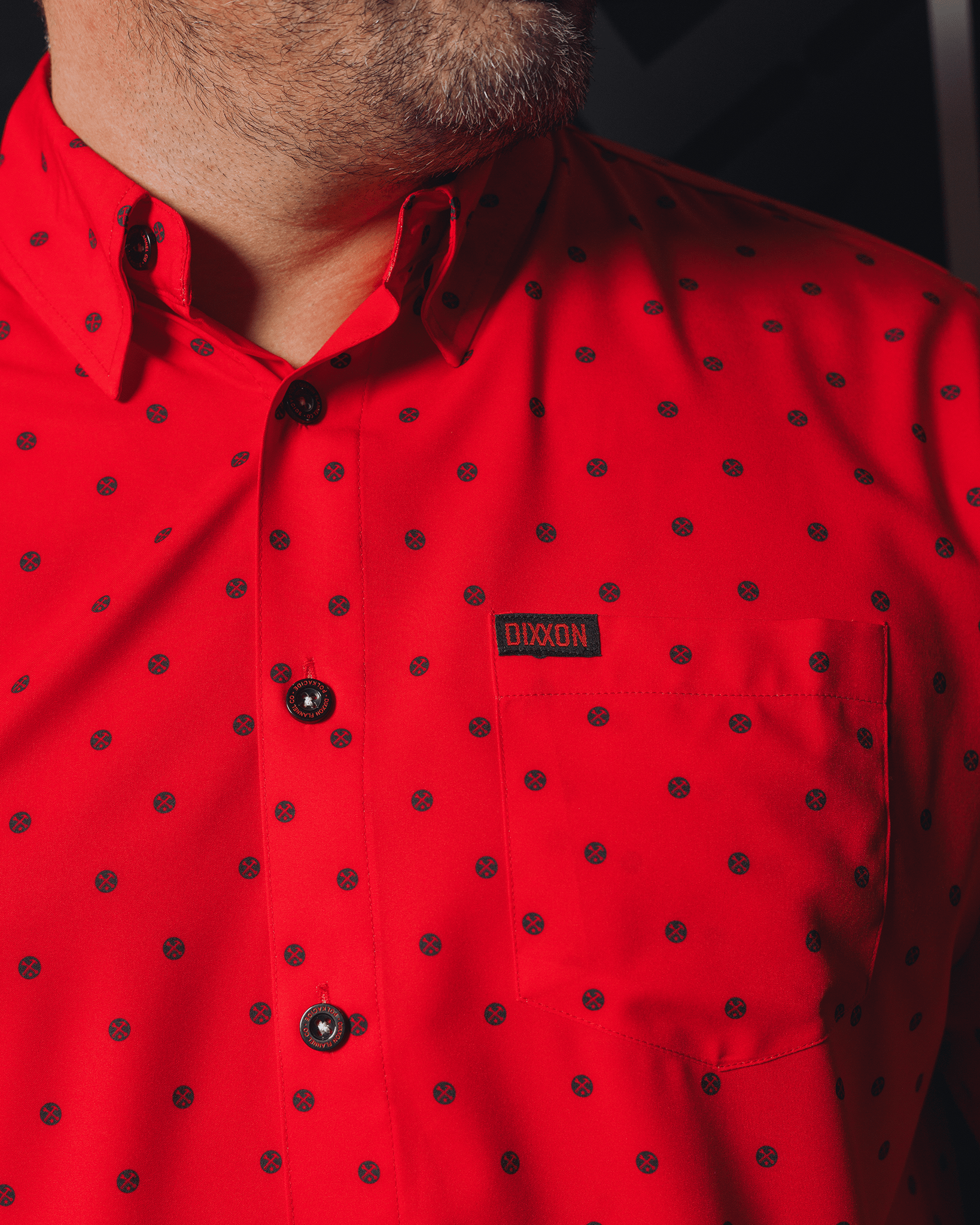 Black Polkacide Short Sleeve - Red - Dixxon Flannel Co.