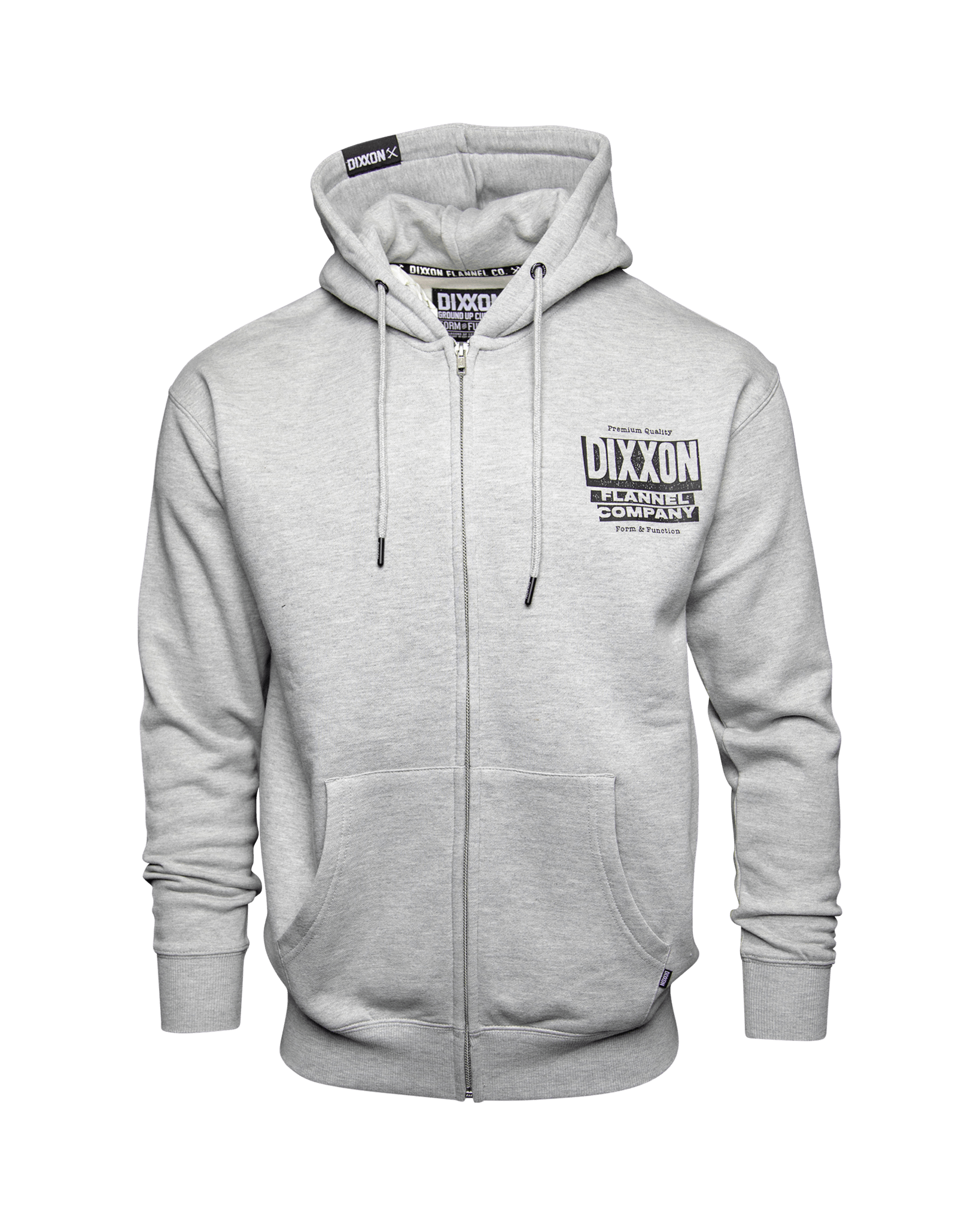 Black Premium Quality Zip Up Hoodie - Heather Gray - Dixxon Flannel Co.