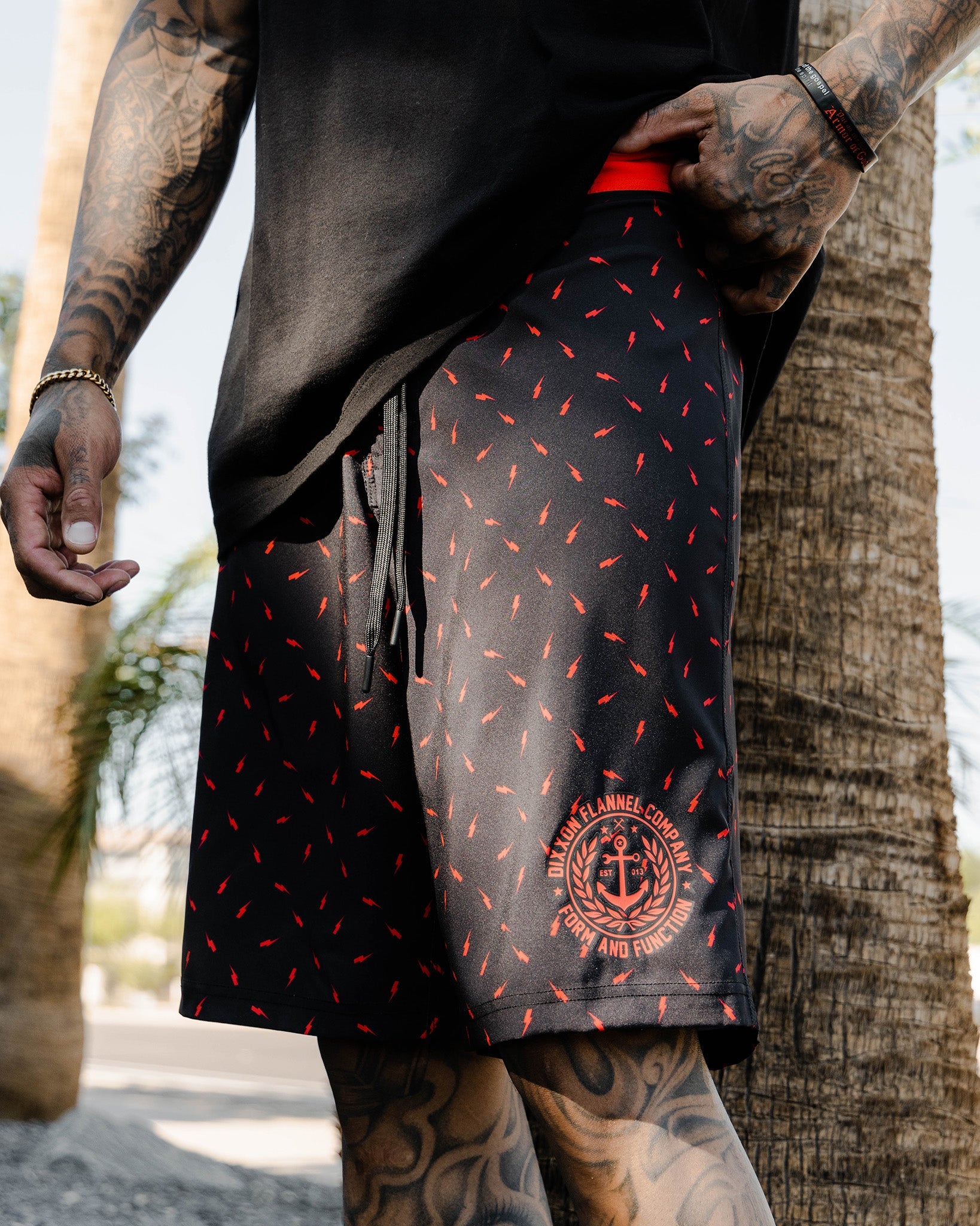 Black & Red Bolt Boardshorts - Dixxon Flannel Co.