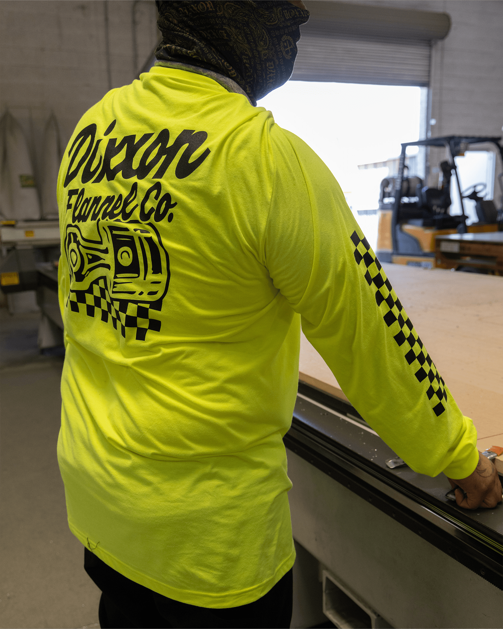 Black Rod Long Sleeve T-Shirt - Safety Yellow - Dixxon Flannel Co. view 2