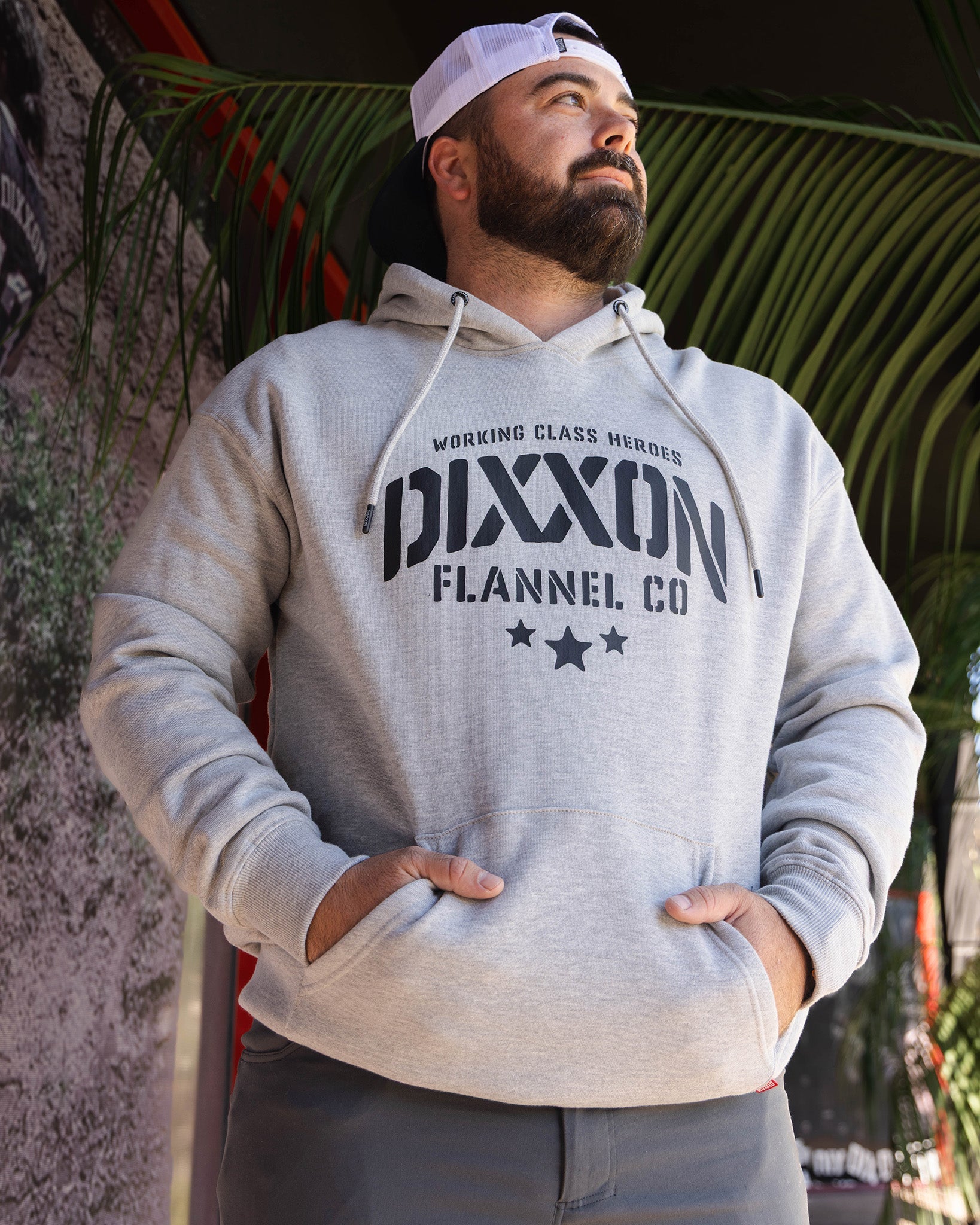 Black Stencil Pullover Hoodie - Heather Gray - Dixxon Flannel Co.