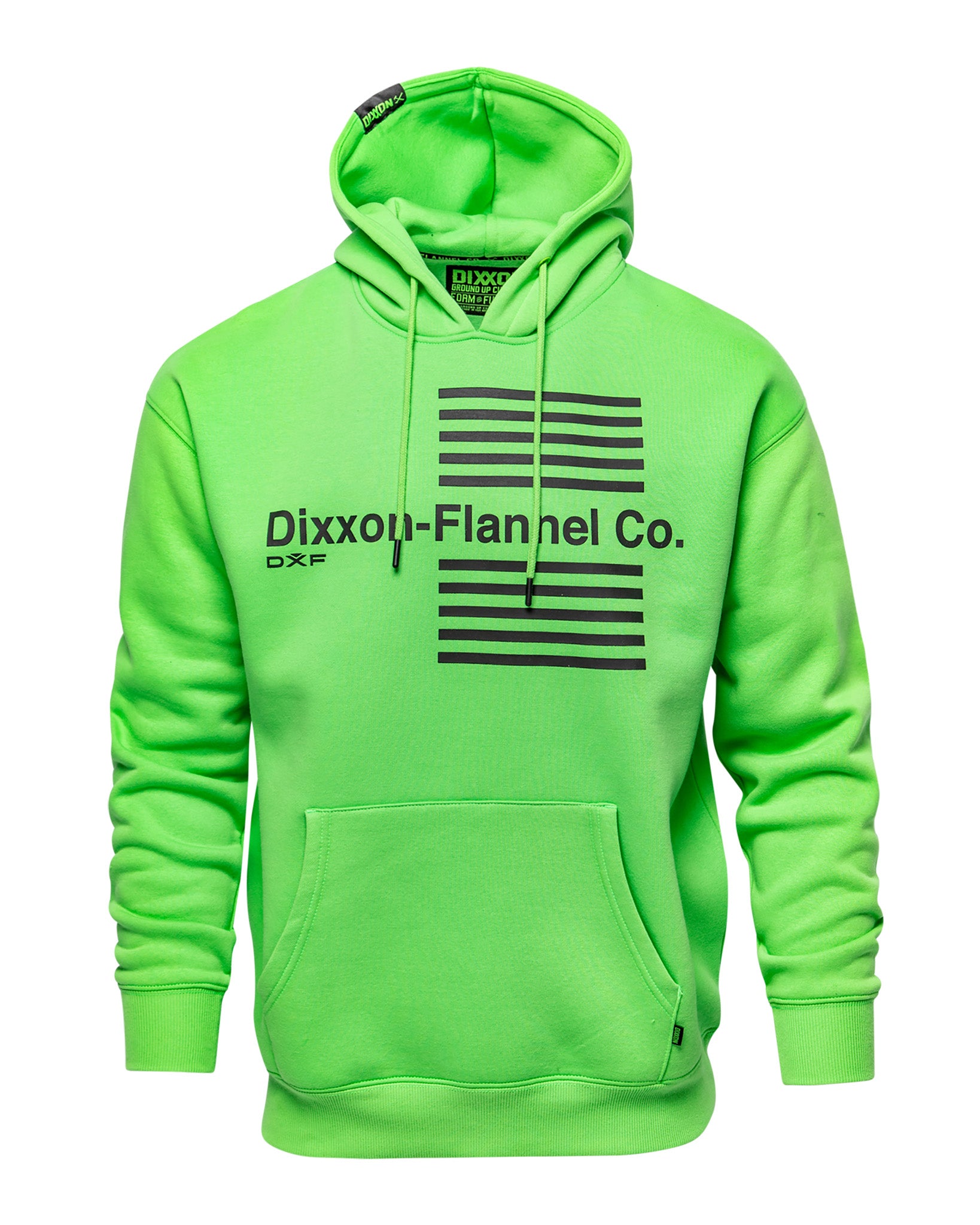 トップス BEEDEN DISCOMFORT SWITCHING LOGOPULLOVER Black Streamline Pullover Hoodie - Safety Green | Dixxon Flannel Co.