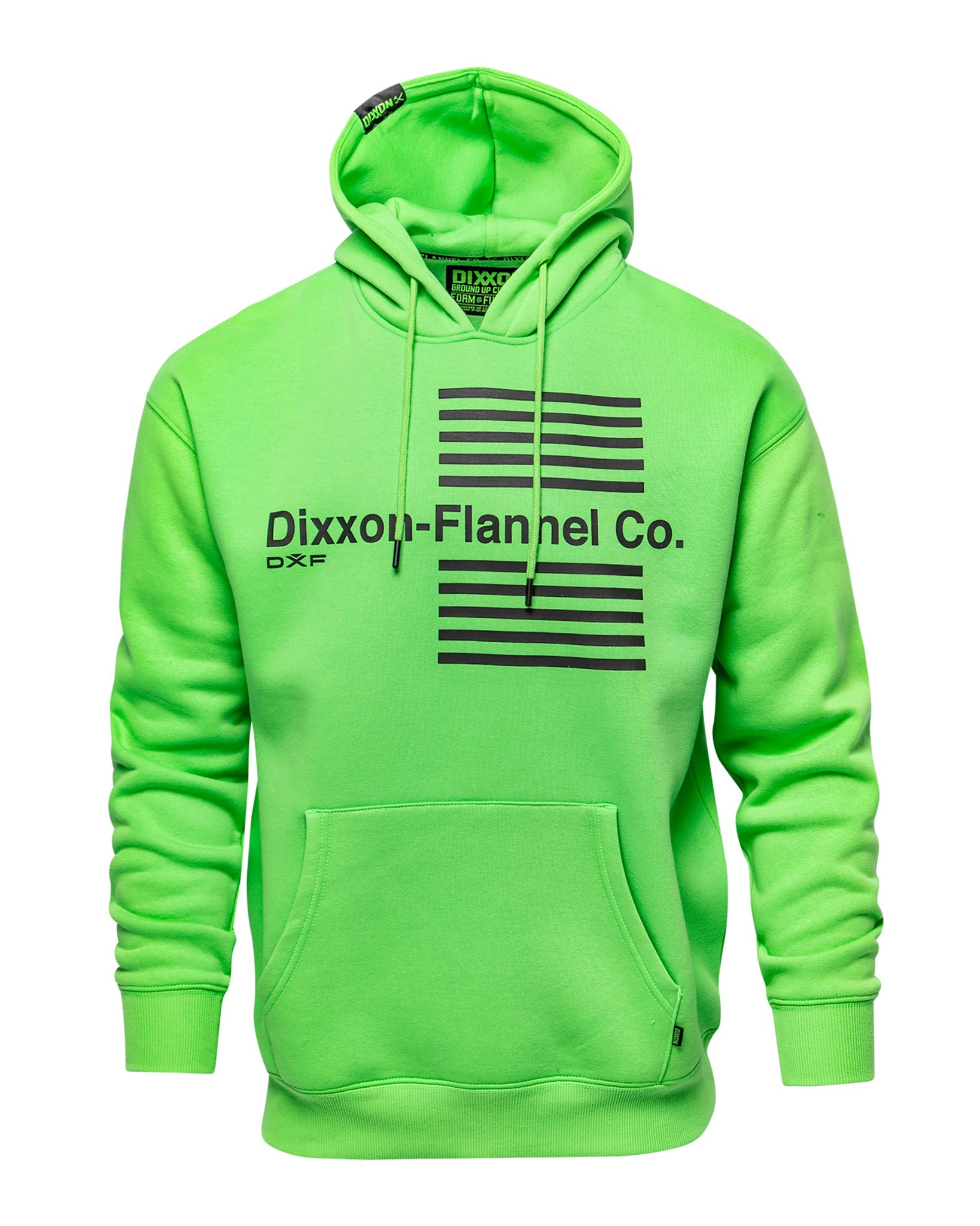 Black Streamline Pullover Hoodie - Safety Green - Dixxon Flannel Co.
