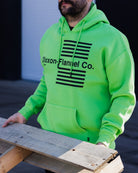 Black Streamline Pullover Hoodie - Safety Green - Dixxon Flannel Co.