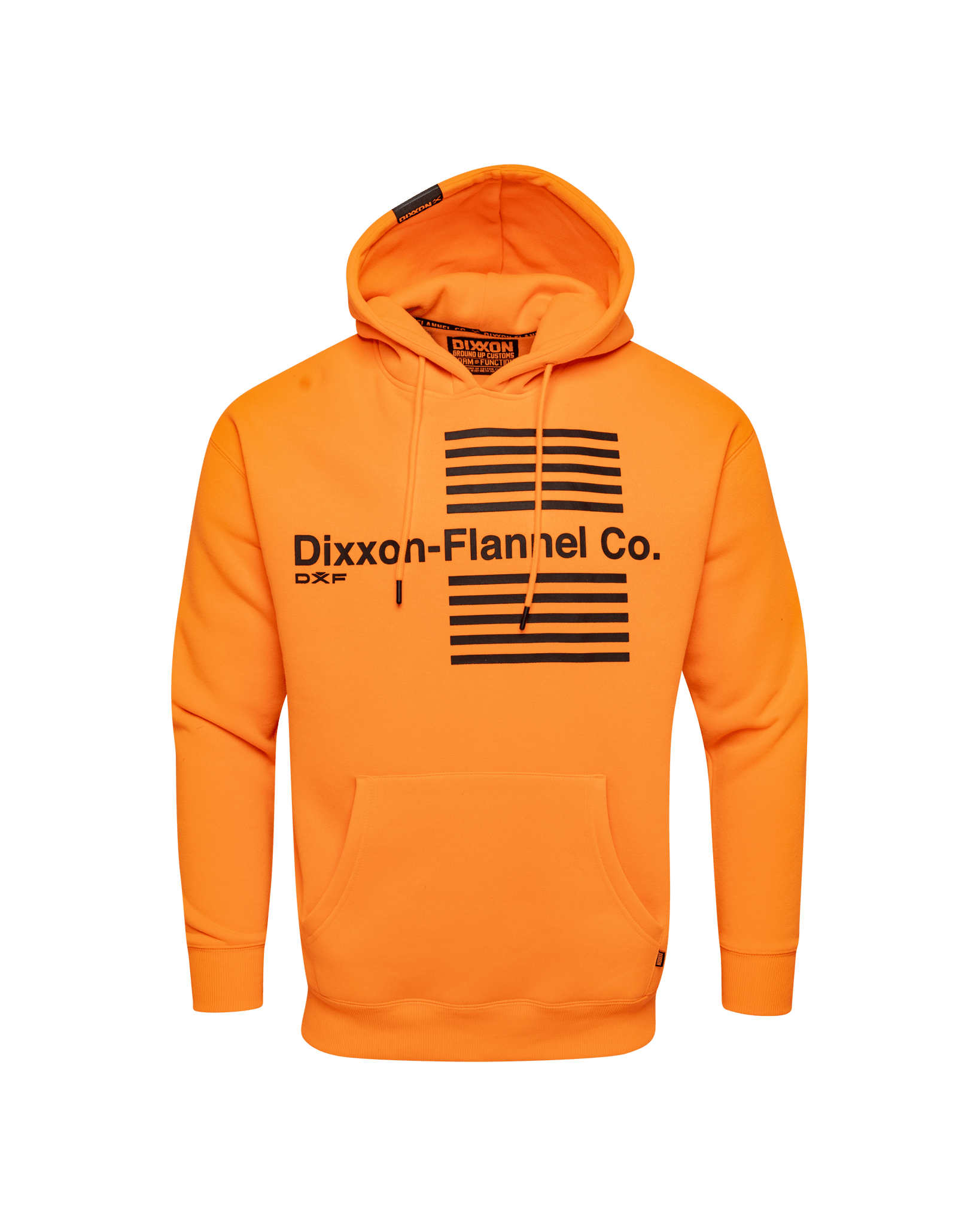 Black Streamline Pullover Hoodie - Safety Orange - Dixxon Flannel Co.