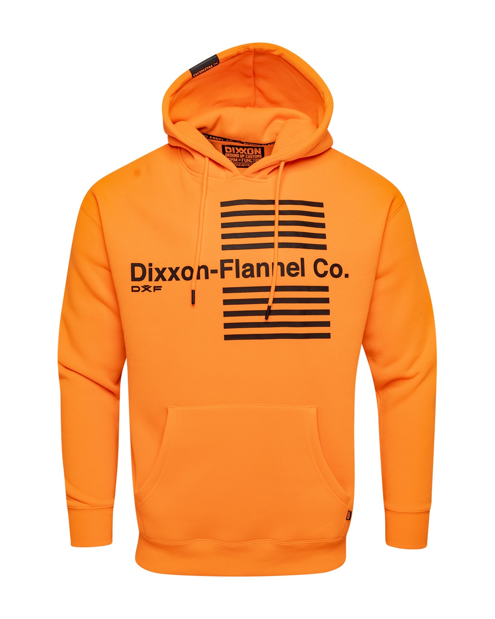 Black Streamline Pullover Hoodie - Safety Orange - Dixxon Flannel Co.