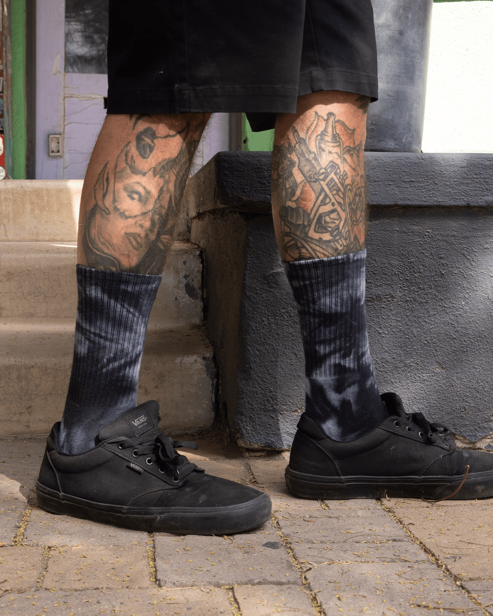 Black Tie Dye Crew Socks - Dixxon Flannel Co.