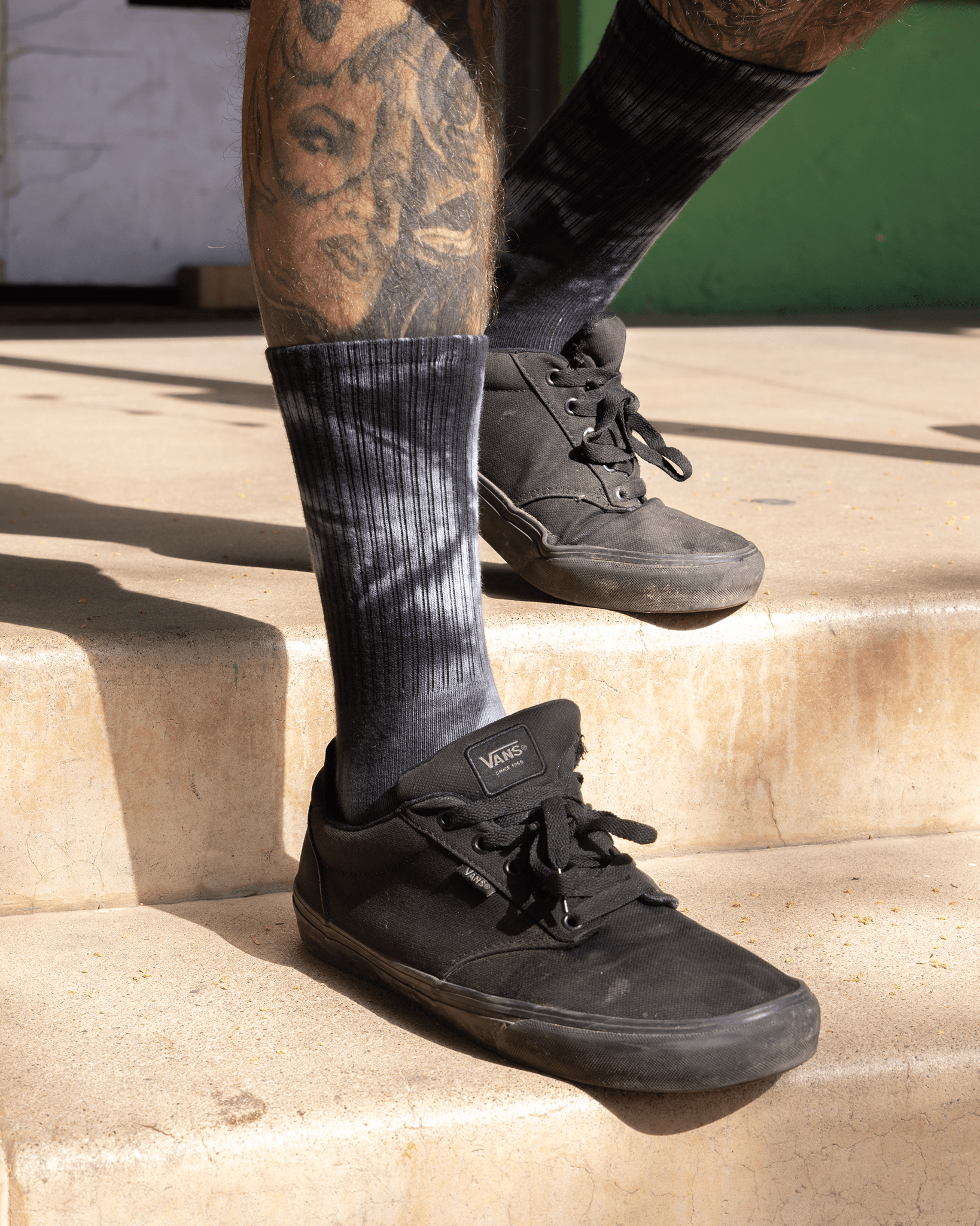 Black Tie Dye Crew Socks - Dixxon Flannel Co.