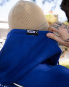 Black & White Grille Zip Up Hoodie - Blue - Dixxon Flannel Co.