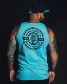 Black Work Hard Badge Tank - Tiffany - Dixxon Flannel Co.