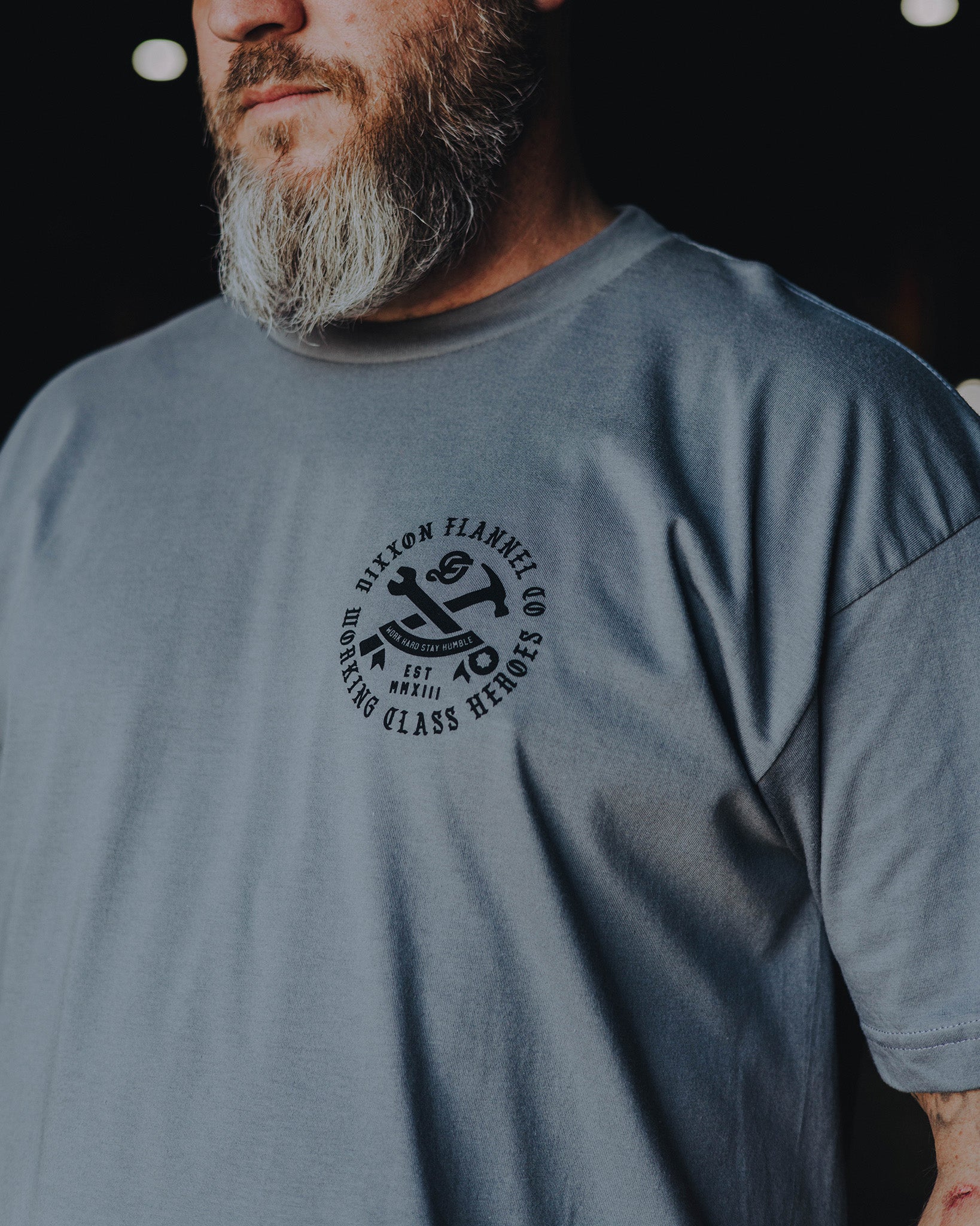 Black Working Class Badge T-Shirt - Charcoal - Dixxon Flannel Co.