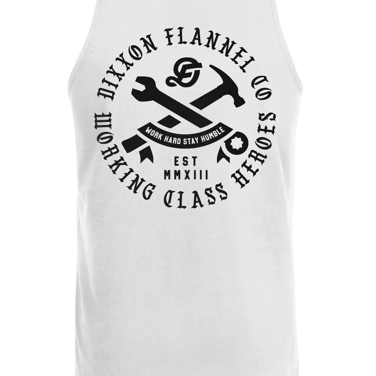 Black Working Class Badge Tank - White | Dixxon Flannel Co.