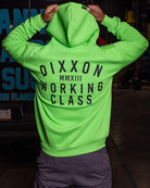 Black Working Class Zip Up Hoodie - Safety Green - Dixxon Flannel Co.