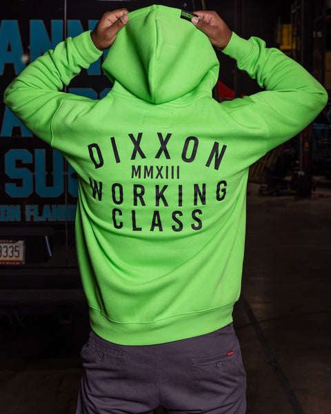 Dixxon Black Working Class Hoodie - Safety Green | Shop Now
