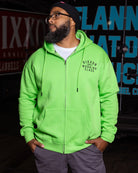Black Working Class Zip Up Hoodie - Safety Green - Dixxon Flannel Co.
