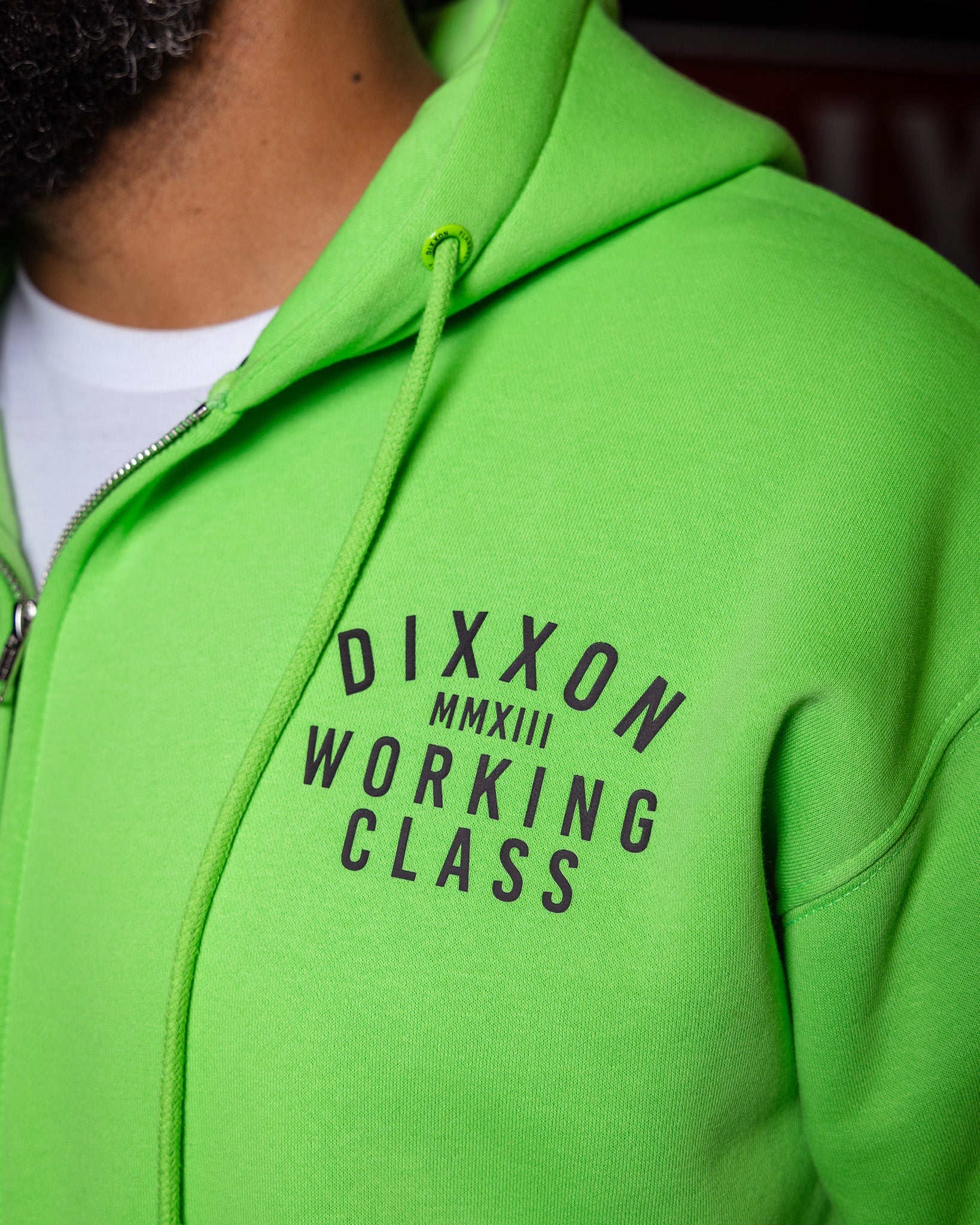 Black Working Class Zip Up Hoodie - Safety Green | Dixxon Flannel Co.