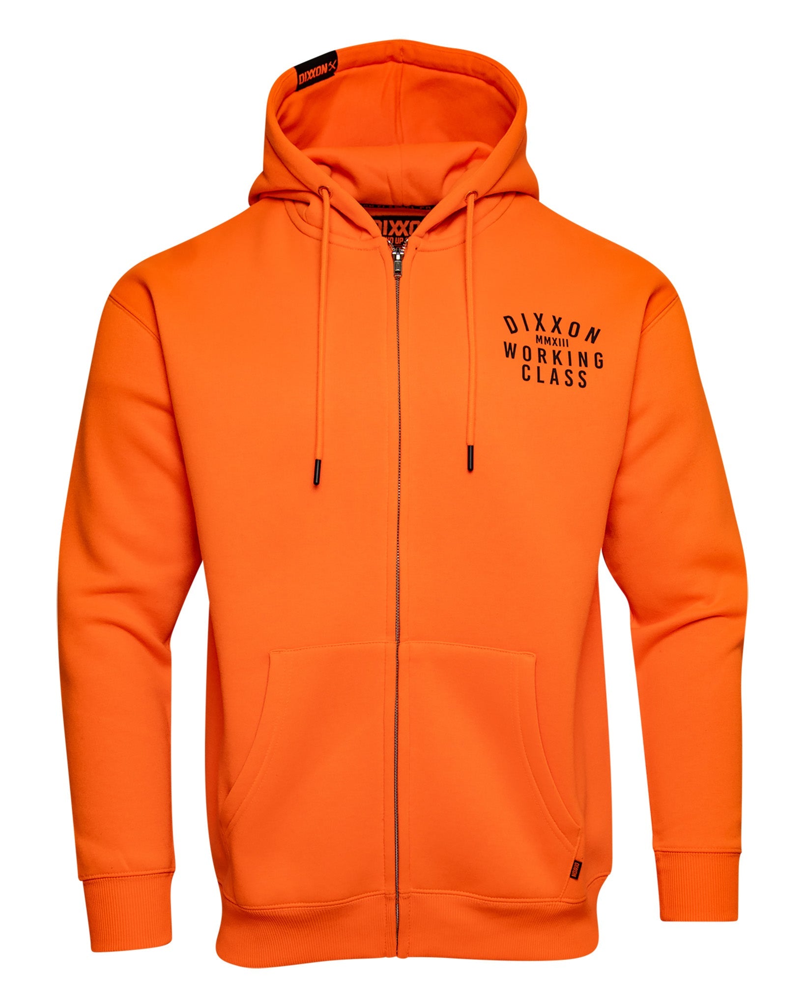 Black Working Class Zip Up Hoodie - Safety Orange | Dixxon Flannel Co.